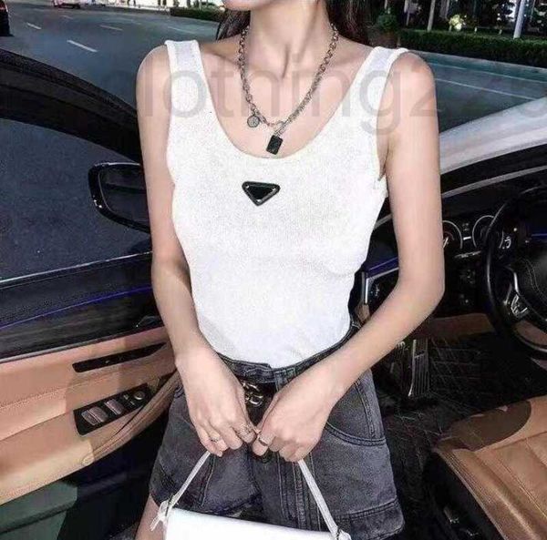

designer 2022 new fashion womens tanks vest designer t shirt women's high-end triangle letter stickers luxury x96u, White