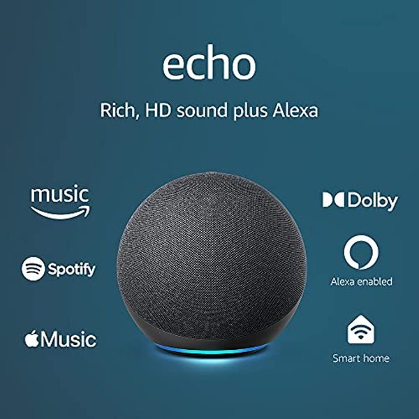 

echo (4th gen) speakers with premium sound, smart home hub, and alexa