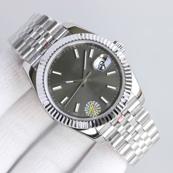 

10 styles luxury watches 2813 mechanical watch silver case dial men date just 36mm/41mm sapphire glass solid clasp president men male sweepi, Slivery;brown