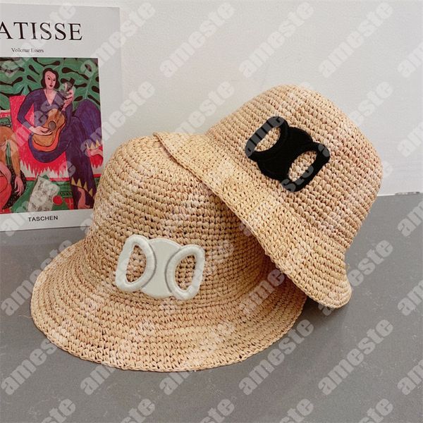 

fashion straw hat designer bucket hats for womens men summer travel beach caps casquette casual fisherman hat luxury brand sunhat, Blue;gray