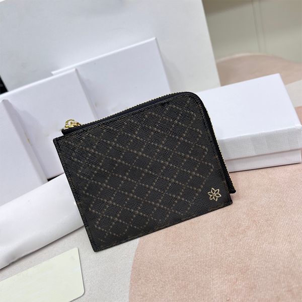 

2023 womens key wallets designer fashion coin purse women card holder genuine leather zipper bag wallet cns wallet, Red;black