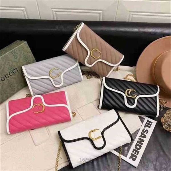 

handbag 2023 new bag flip type color matching twill chain women's brand in spring