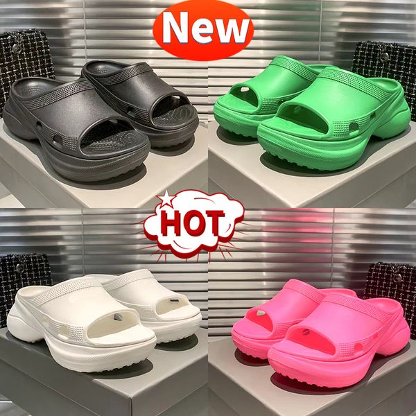 

croc pool slide sandals designer women slippers slipper paris rubber platform slides shoes black bright pink white sneakers luxury mens wome