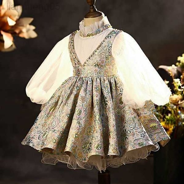 

girl's dresses spring autumn cute spanish baby dresses lolita little girl wedding dress princess tutu ball gown baby girl birthday dres, Red;yellow