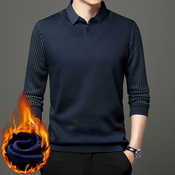 

men's polos arrival men polo shirt warm spring clothes solid striped long sleeve fashion polo shirt for men korean style shirt 230224, White;black