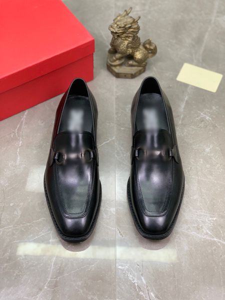 

formal mens dress shoes genuine leather shoes metal buckle luxury designer men business leather shoe, Black