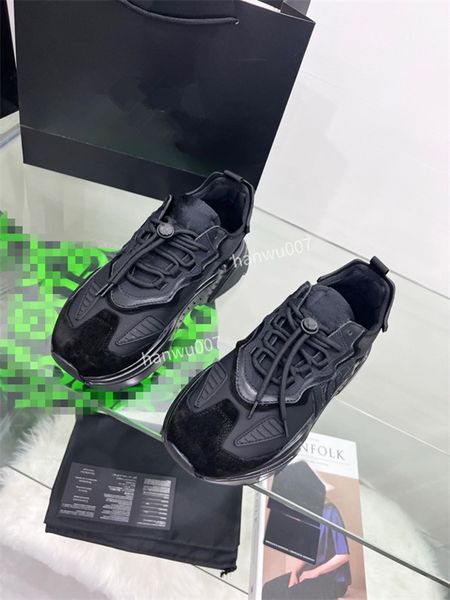 

2023 designer boots luxury shoes men women reflective sneakers genuine leather sneakers party velvet calfskin mixed fiber casual shoe, Black