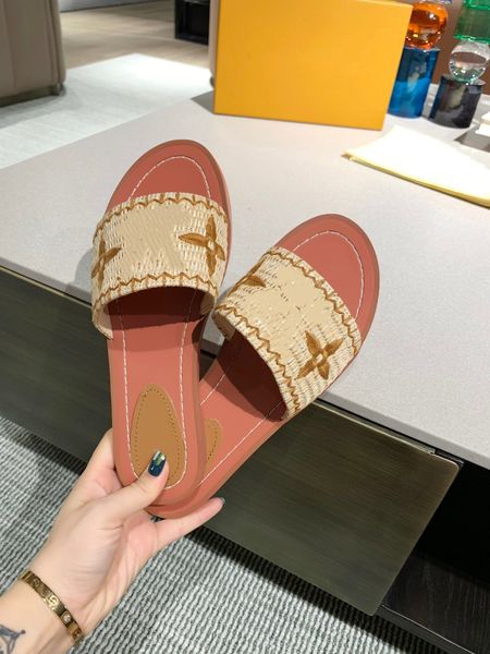 

23 spring and summer female flat slippers embroidered alphabet fashion everything goes with it, Black