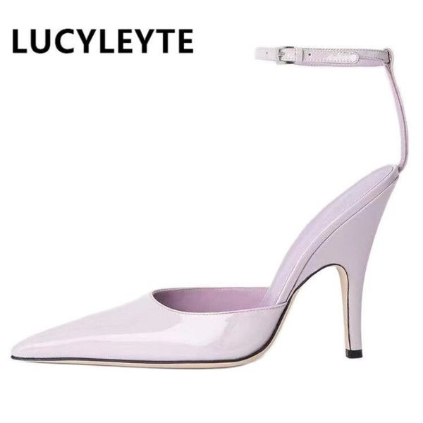 

sandals spring summer 2023 style baotou hollow stiletto ankle buckle european american walking womens br 230224, Black