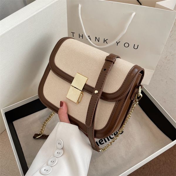 

evening bags fashion women pu leather chains shoulder crossbody ladies pactchwork handbags 230224