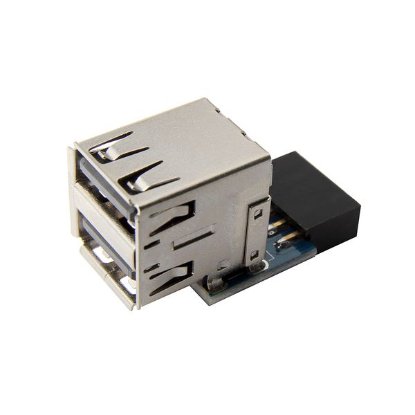 

computer cables connectors usb 9pin female header to 2 x usb 2.0 type-a connector adapter converter card - 2 layer