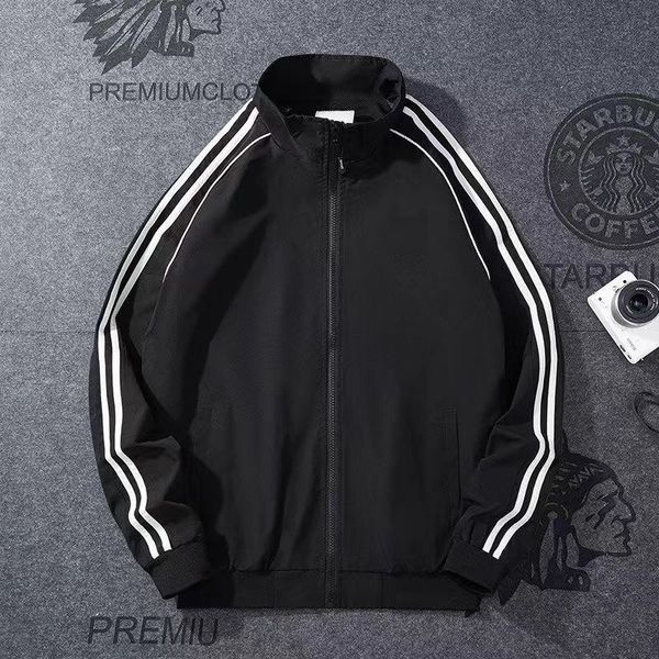 

mens jacket clover couple's spring and autumn new fashion stand-up collar casual versatile fashion sports windbreaker jacket, Black;brown
