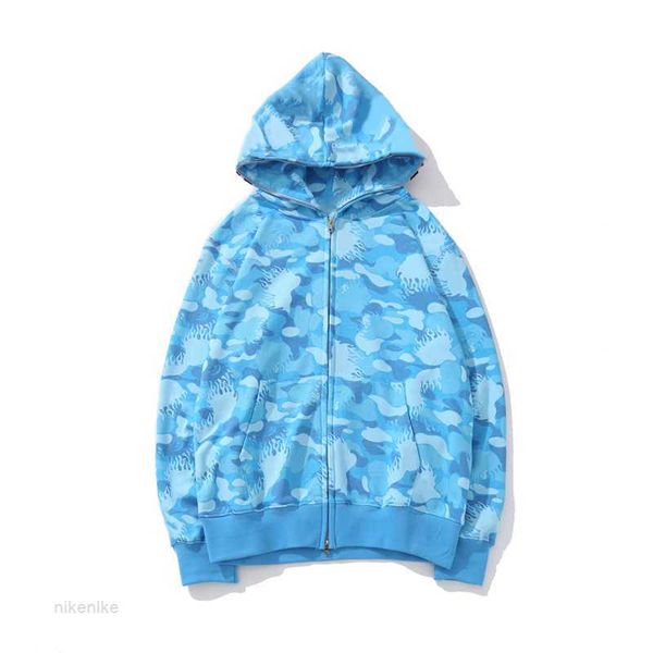 

crafted designer mens hoodies men women stylist shark full zip tie dye hoodie jacket color grid sta camo sweatshirt fashion luminous camoufl, Black