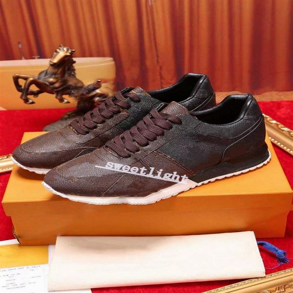 

2021 explosion leather plus run away sneaker fashion casual shoes for men with original box runner outdoors chaussures236d, Black