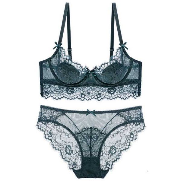 

maternity panties bra rabbit ear cup eyelash lace underwear with large chest and small side breast to prevent sagging bra set, Red;black