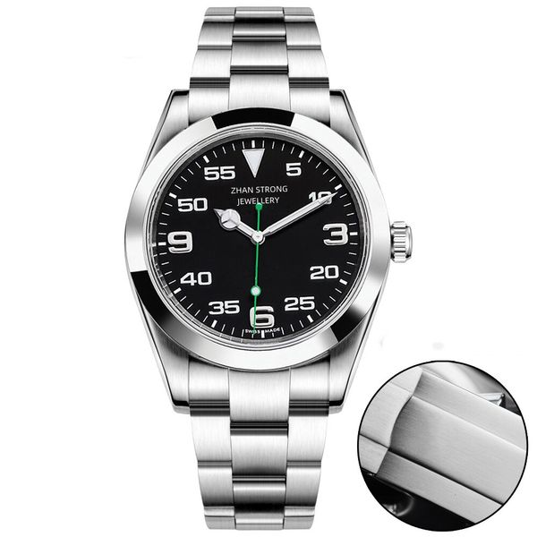 

39mm black rubber strap men's watch automatic mechanical designer watches silver smooth bezel stainless steel strap mens wristwatch wat, Slivery;golden