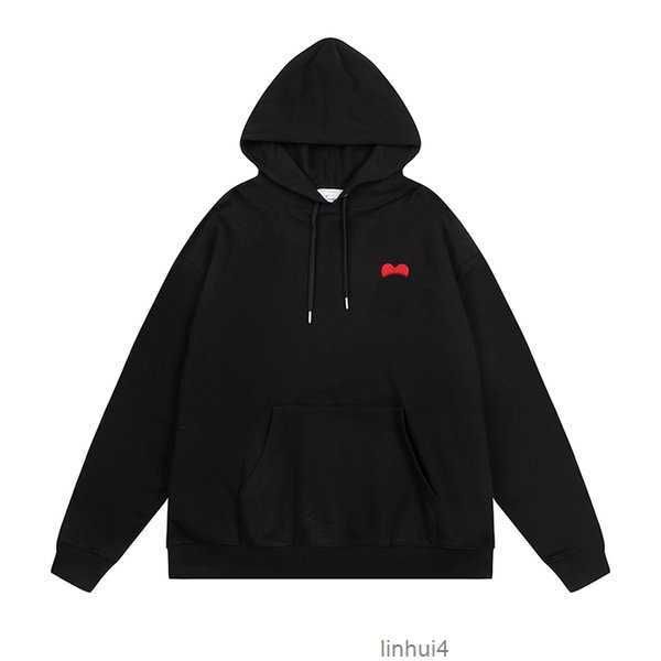 

mens hoodie sweatshirt classic embroidered round neck paris fashion cotton casual couple solid color coge, Black