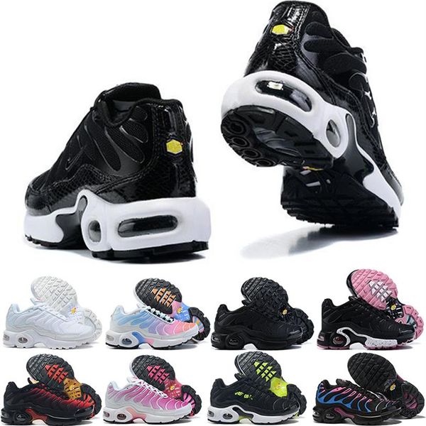 

tn2 kids sports runner shoes children sport shoe boy and girls trainers tn sneaker classic outdoor athletic toddler sneakers s260c, Black