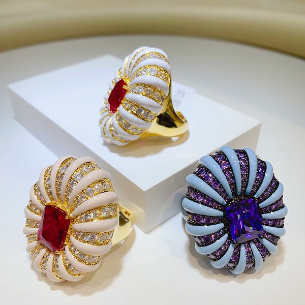 

band rings godki luxury bold big flower for women bridal cubic zircon dubai accessories finger ring beach jewelry 230224, Silver