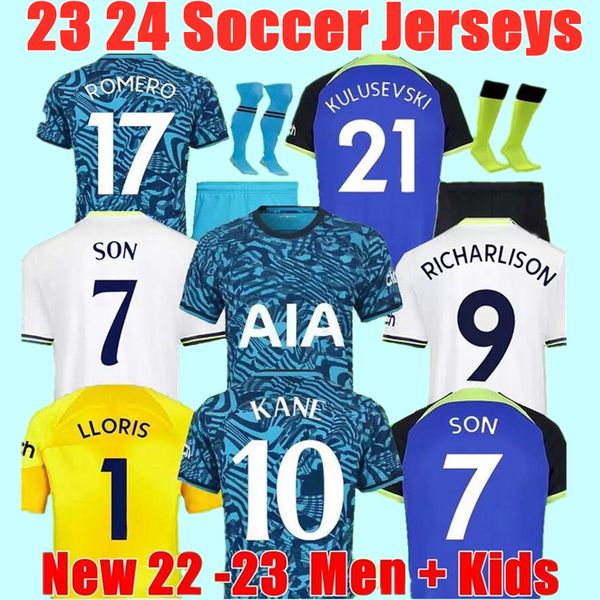 

22 23 kane son soccer jerseys hojbjerg kulusevski lenglet reguilon perisic football shirt 2022 2023 richarlison lucas dele romero bryan spen, Black;yellow