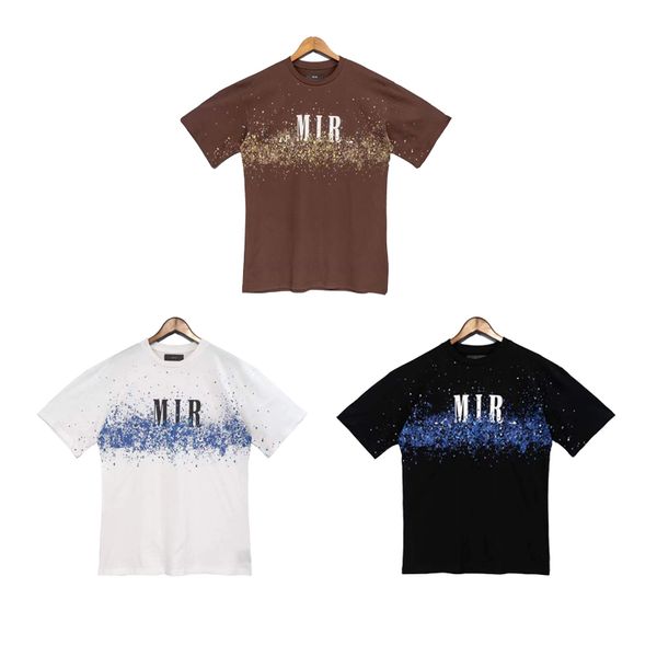 

mens t shirt men shirt designer tshirts woman cotton clothes summer fashion short sleeve letter embroidery color splash-ink street clothing, White;black