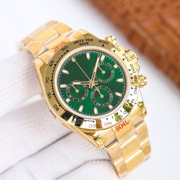 

automatic mechanical watch men man watches gold bezel green dial men's wristwatch designer wristwatch 7750 904l stainess steel oyster b, Slivery;brown