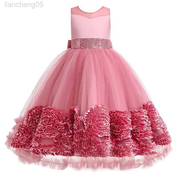

girl's dresses flower girls teens christmas girls dresses birthday party formal evening gown princess dress children clothing for girl, Red;yellow