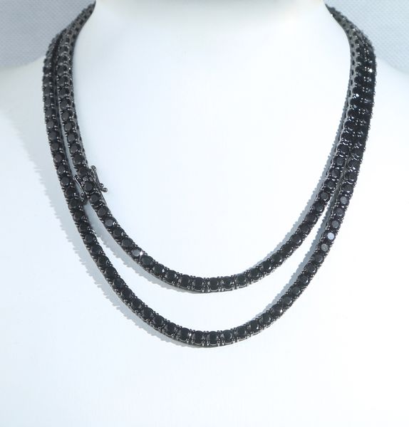 

new black color shining cz necklace bracelet set iced out bling cubic zirconia tennis chain women men hip hop bracelet bangle necklaces jewe, Silver