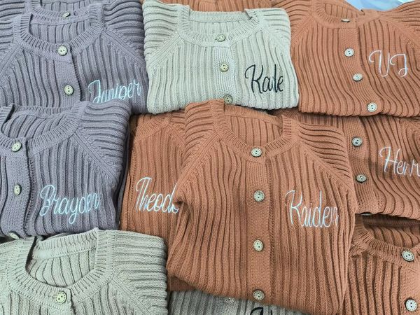 

family matching outfits personalized solid knitting cotton long sleeve outfit toddler baby boys girl romper spring autumn born baby girls ju, Blue