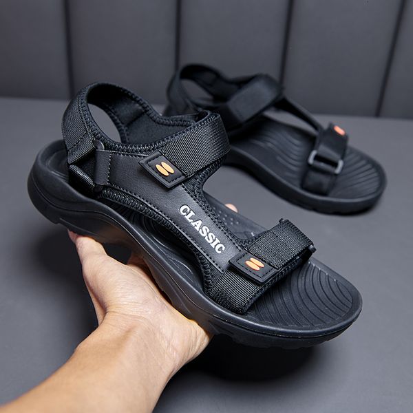 

sandals men summer leisure beach holiday shoes outdoor male retro comfortable casual sneakers 230224, Black