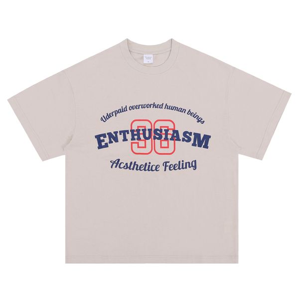 

23ss summer youth club tee print t shirt underpaid men women grey plus size fashion street casual cotton tshirt 098, Black;brown