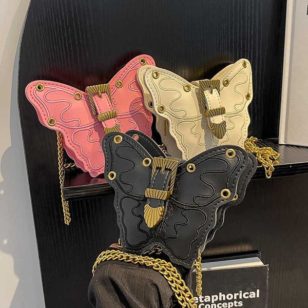 

butterfly shape crossbody bag 2023 new goth style women handbag and purse punk designer animal shoulder bag small clutch 230224