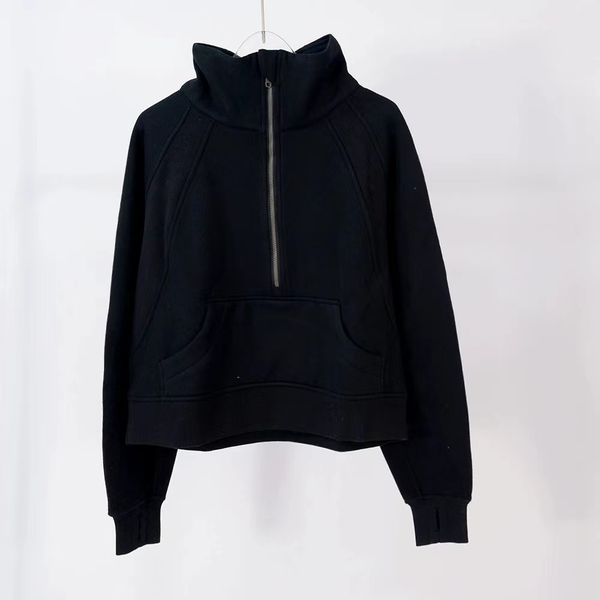 

sports sweatshirt women yoga hoodie womens stand collar lavender letter printing black thickening sports khaki gray half zipper terry sweate