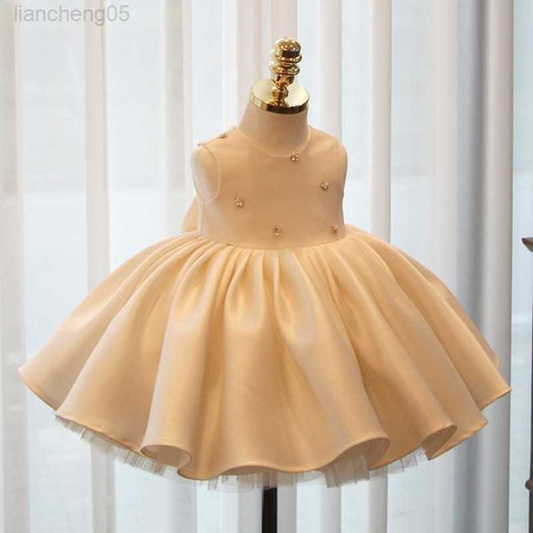 

girl's dresses 2023 white princess dress for baby girls kids beading sleeveless bowknot ball gowns flower girl dresses for formal weddi, Red;yellow