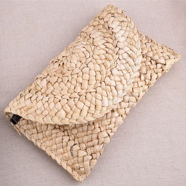 

evening bags fashion lady women summer lovely retro straw knitted handbag for key money beach long bag clutch 230224