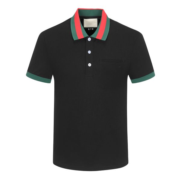 

black designer luxury men's and polo white various styles shirt lapel short sleeve casual embroidery 100% cotton brand cotton high stre, White;black