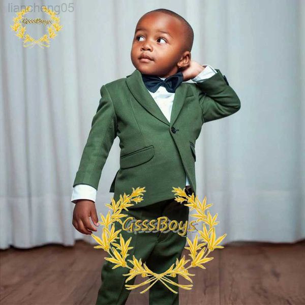 

clothing sets dark green boy suit 2 piece party wedding tuxedo formal blazer pant suit child jacket trousers blazer nio bebe w0224, White