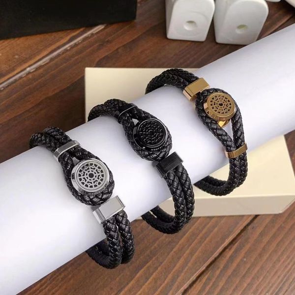 

real leather clasp model gift jewelry bracelet for men bracelet for men silver ing, Golden;silver