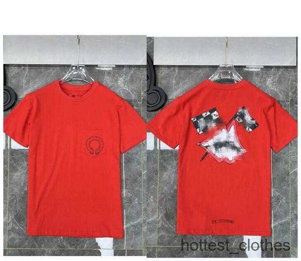 

new style classic luxury mens t shirts chrome brand ch man tees sanskrit letter t-shirt summer horseshoe cross short sleeve designer tshirts, White;black