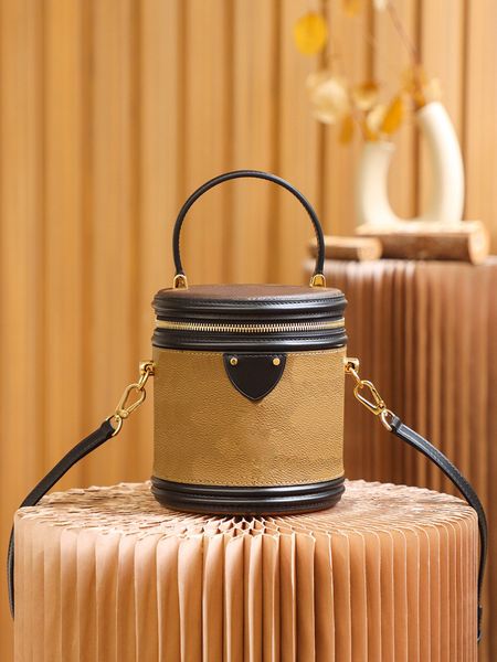 

super quality makeup bag cannes cylinder bag rich bucket tote classic pattern long strap designer brand luxury women's fashion large ca