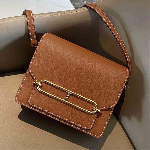 

handbag 2023 new bag leather kangkang advanced feeling shoulder messenger