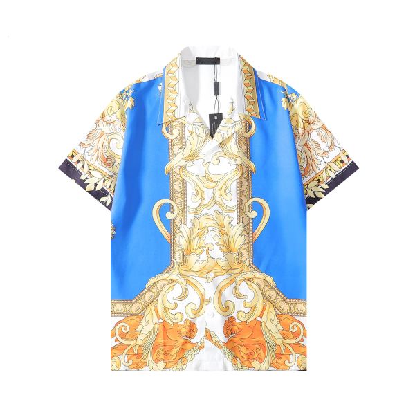 

2023designer shirt mens button up shirts print bowling shirt hawaii floral casual shirts men slim fit short sleeve dress hawaiian belkis top, White;black