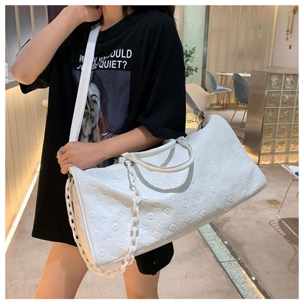 

fashion men duffel bags women travel duffle bag brown flower luggage large capacity sport handbags designers tote size 45-55cm279v
