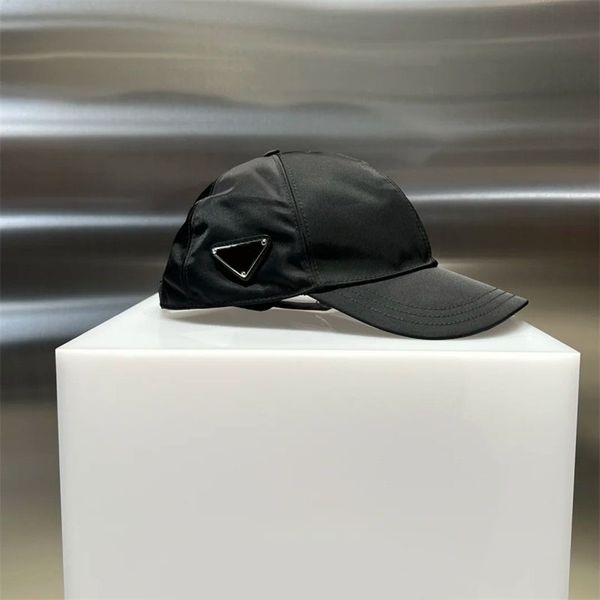 

designer cap balck triangle fitted hats environmentally friendly re nylon canvas cappello sport breathable adjustable size womens men baseba, Blue;gray