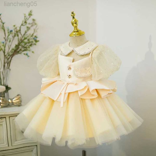 

girl's dresses baby spanish lolita princess ball gown bow beading design birthday party christening clothes dresses for girls easter ei, Red;yellow