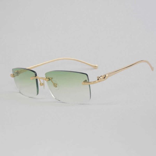 

vintage rimless sunglasses men leopard retro shades women goggles for driving clear glasses metal frame eyewear new fashion factory sun glas, White;black