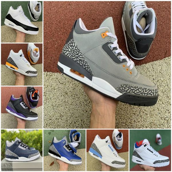 

basketball shoes mens 3s 3 midnight navy laser orange fire red 4 jumpman royalty metallic green black bred white cemen2146