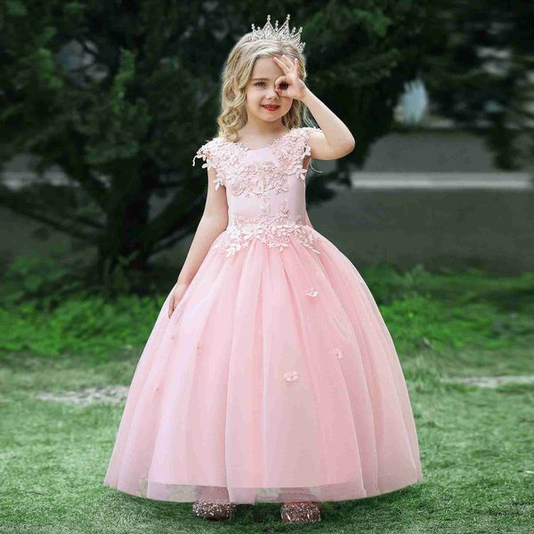 

girl's dresses gaun anak perempuan bunga elegan musim panas baru 2022 pakaian anak-anak mode putri pesta ulang tahun pernikahan gaun se, Red;yellow