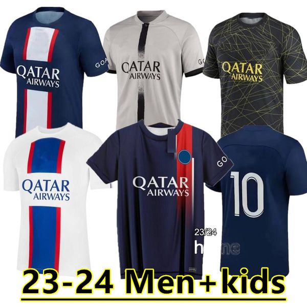 

22 23 mbappe psgs soccer jerseys 2023 2024 di maria wijnaldum sergio ramos hakimi donnarumma maillots de football kit verratti fabian sanche, Black;yellow