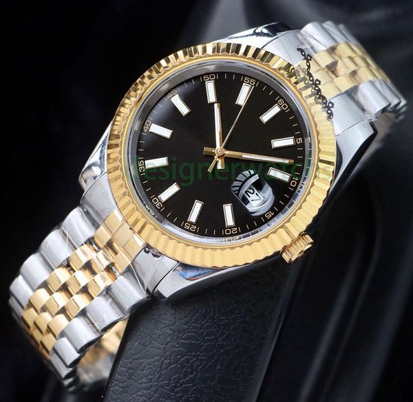 

watch luxury mens simple designer automatic movement mechanical stainless steel strap classic buckle can add waterproof sapphire g, Slivery;golden